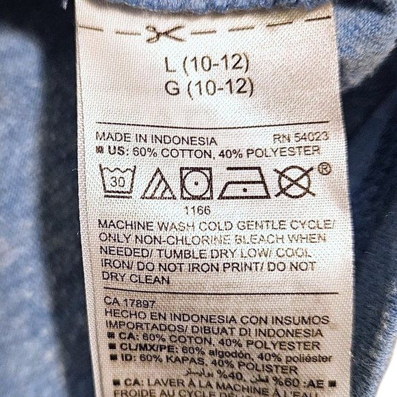 Old Navy Boys Hoodie Size L Blue Santa Cruz Surf Logo Long Sleeve Pullover Top - Picture 6 of 9